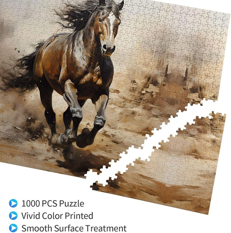 لغز أحجية حصان الغرب فايا 1000 قطعة للبالغين ديكور المنزل 29.5 × 19.7 بوصة - Image 2